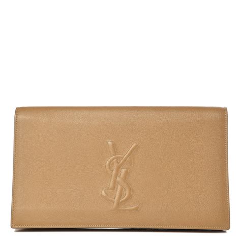 ysl belle de jour clutch beige|SAINT LAURENT Calfskin Large Belle De Jour Clutch Beige .